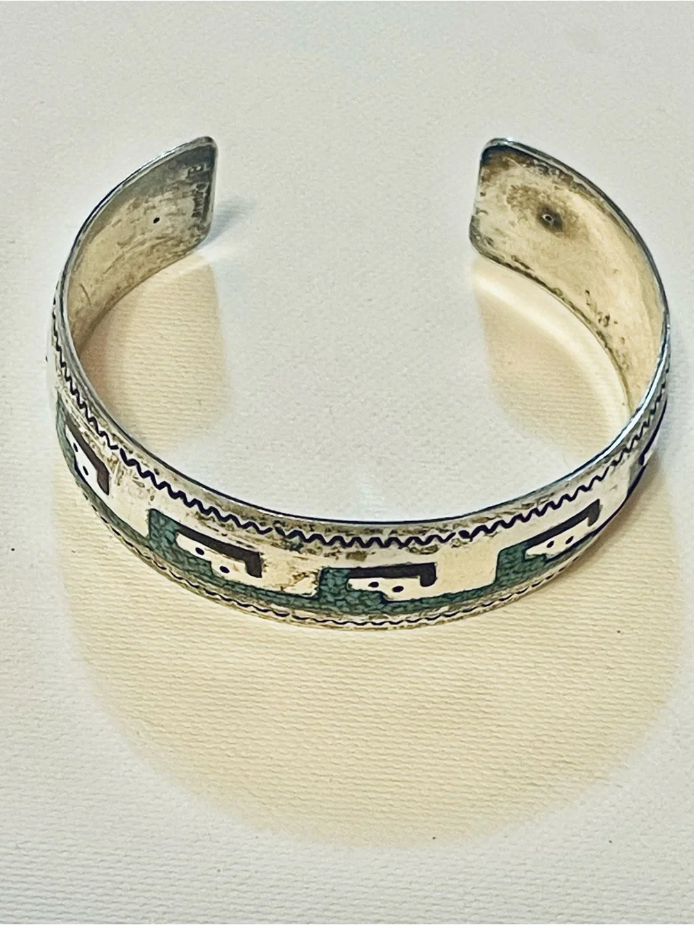 VINTAGE NAVAJO TURQUOISE & CORAL STERLING SILVER CUFF BRACELET Sz 6.75 23G